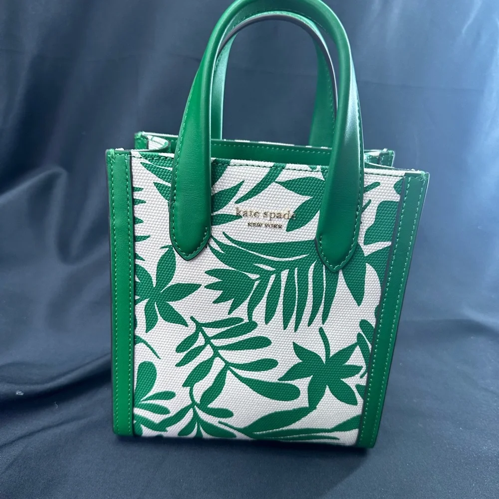 kate spade Green and Cream Mini Crossbody Tote - Picture 10 of 10